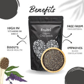 Fruitri Premium Chia Seeds For Weight Manangement Rich In Omega - 3, Supporting Digestive Health & Boost Immunity | 1 Kg 2.2lbs